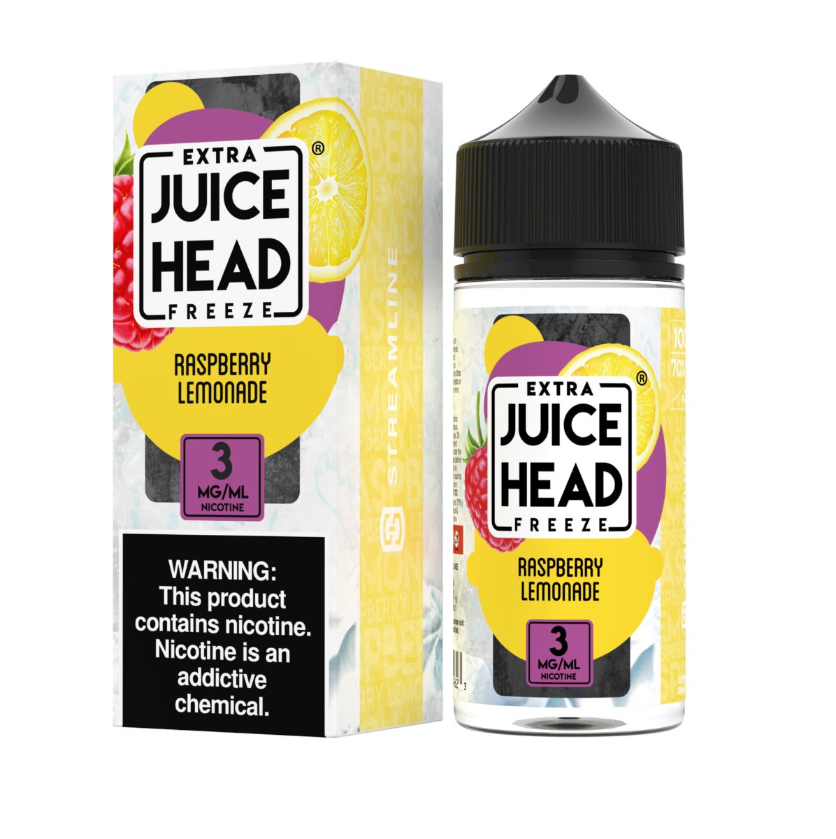 Raspberry Lemonade Freeze Freebase E-Juice by Juice Head 100mL with Packaging