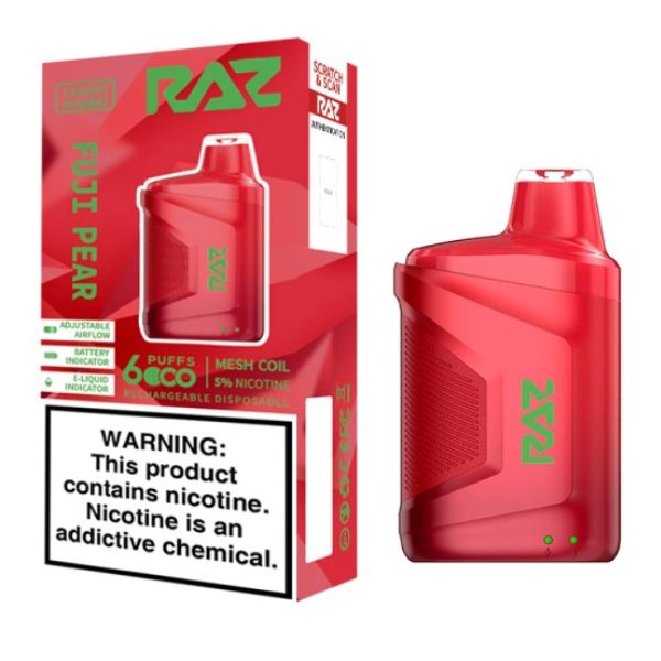 RAZ CA6000 Disposable | 6000 Puffs | 10mL | 50mg Fuji Pear with Packaging