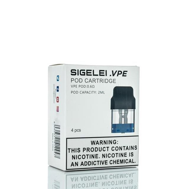 Sigelei VPE Replacement Pod | 4-Pack 0.6ohm Packaging