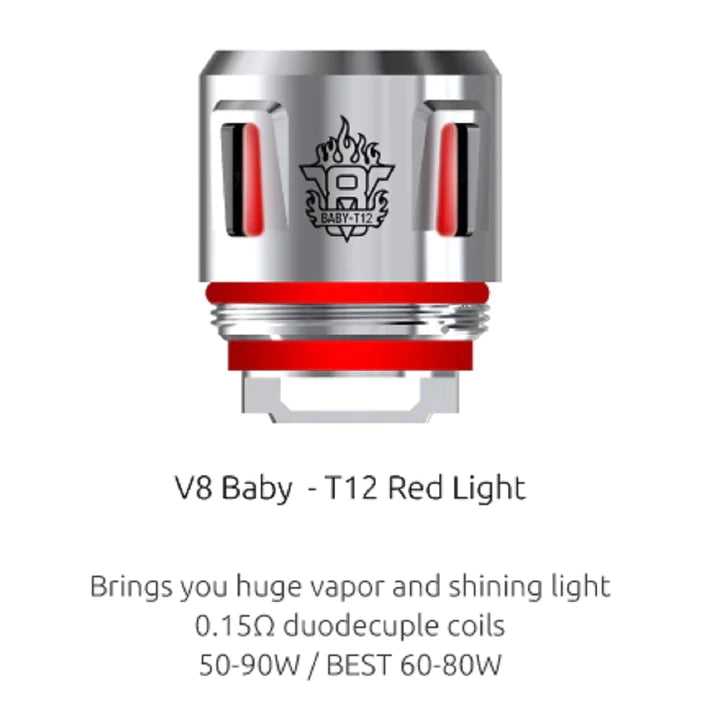SMOK V8 Baby Prince Coils (Pack of 5) V8 Baby-T12 Red Light