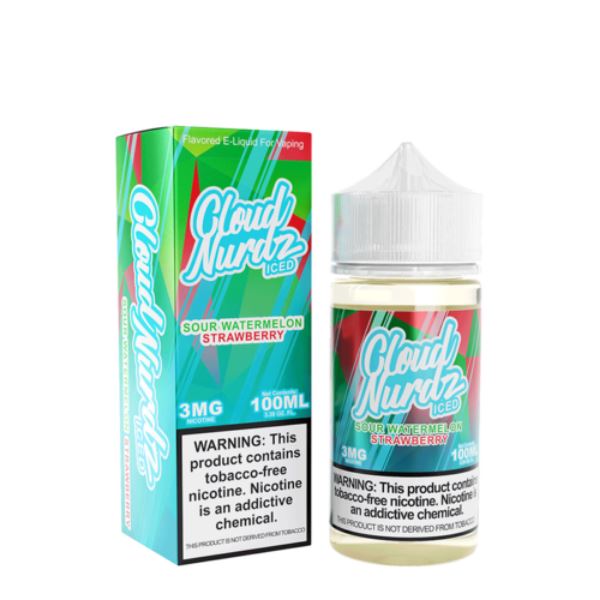  Sour Watermelon Strawberry Iced by Cloud Nurdz 100ml with packaging