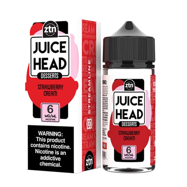 Strawberry Cream Freebase E-Juice by Juice Head 100mL with packaging