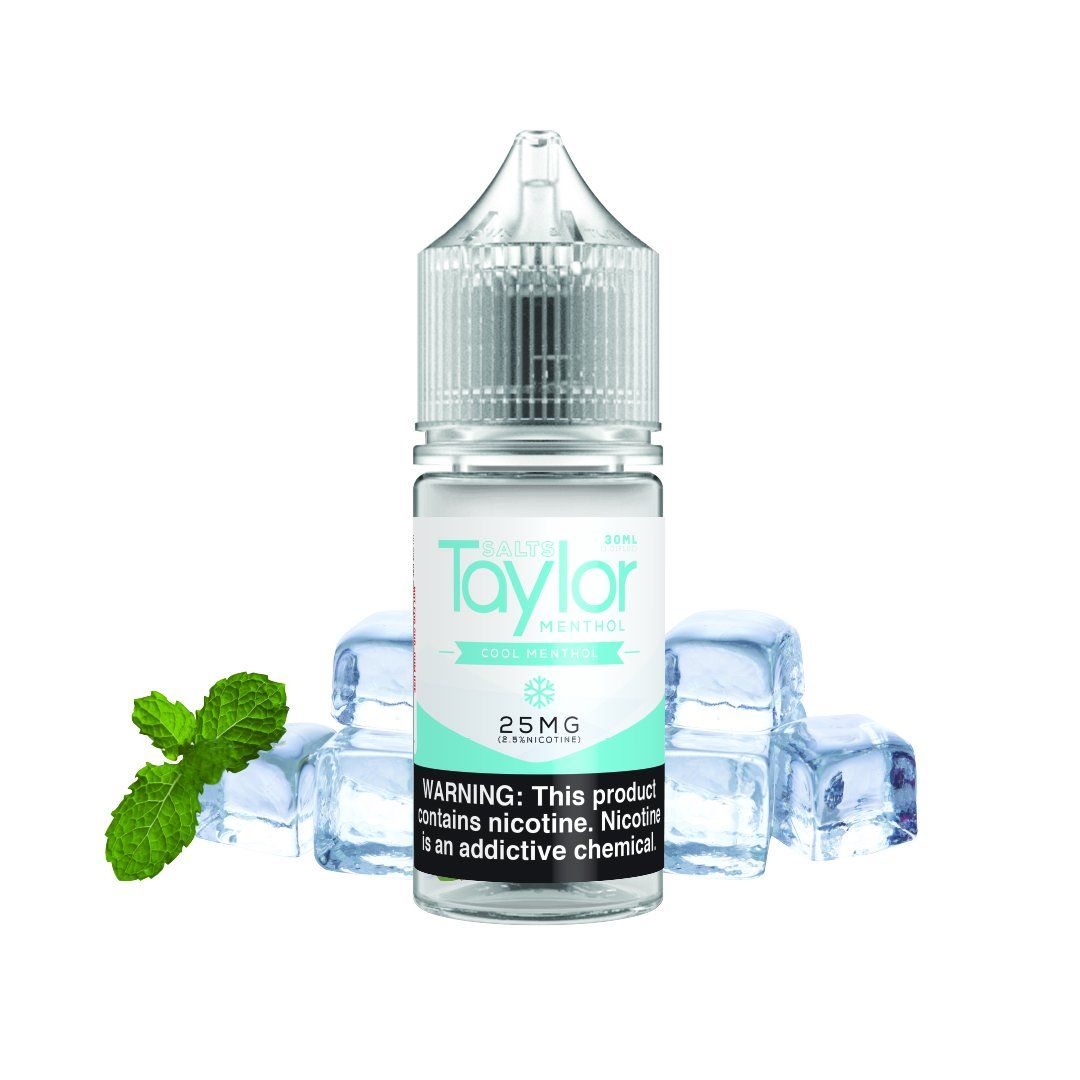 Cool Menthol by Taylor Fruits Salts 30ml bottle with background
