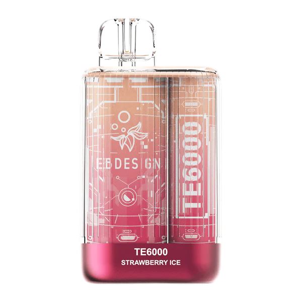 TE6000 (Non Branded EBDESIGN) Disposable | 6000 Puffs | 10.3mL | 4% Strawberry Ice