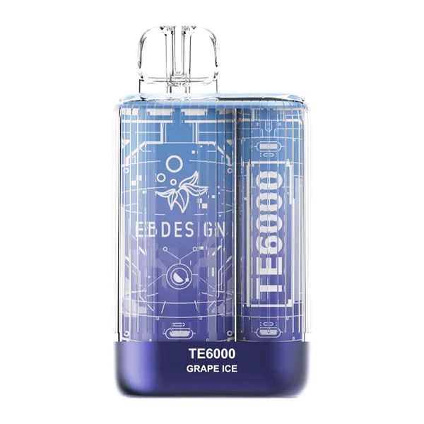 TE6000 (Non Branded EBDESIGN) Disposable | 6000 Puffs | 10.3mL | 4% Grape Ice