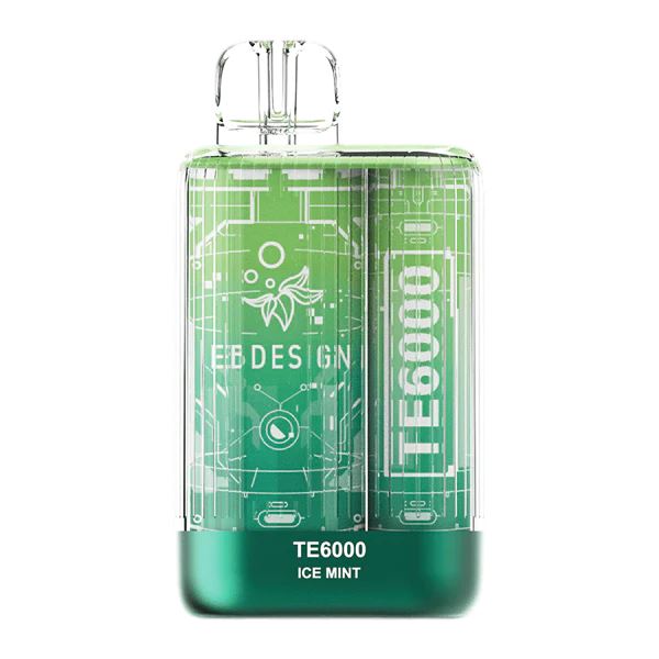 TE6000 (Non Branded EBDESIGN) Disposable | 6000 Puffs | 10.3mL | 4% Ice Mint