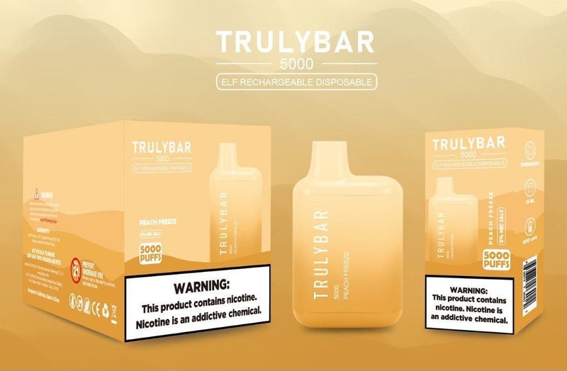 Truly Bar (Elf Edition) 5000 Puffs 13mL peach freeze with packaging