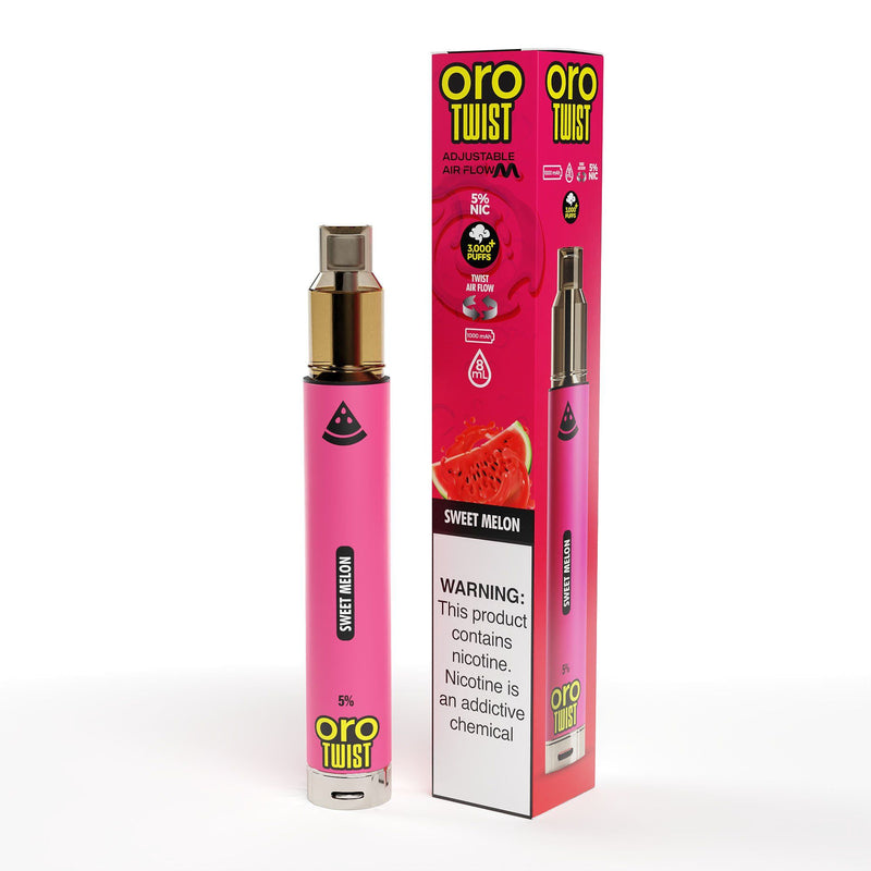 Twist Oro Flow Disposable 3000 Puffs - Individual sweet melon with packaging