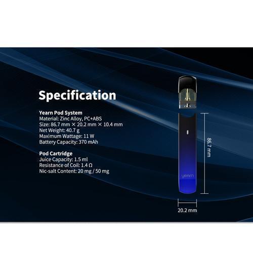 Uwell Yearn Pod System Mod Only Specs