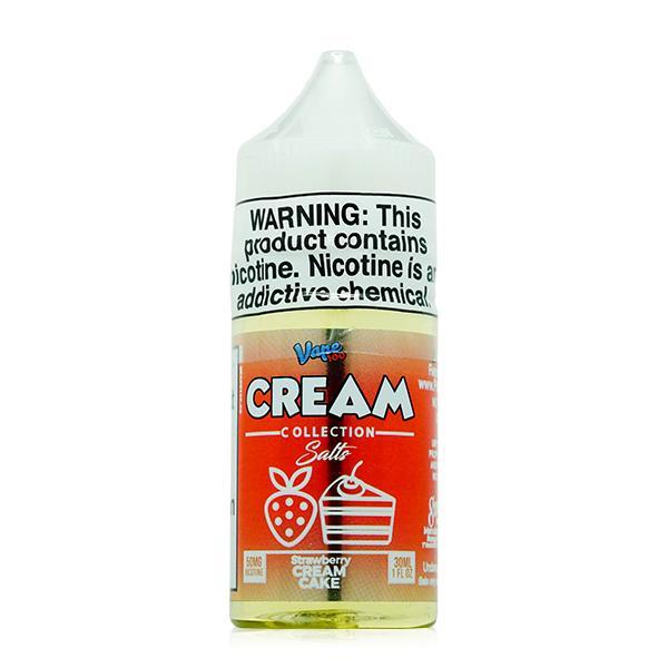 Strawberry Cream Cake by Vape 100 Cream Salt E-Liquid 30ml bottle