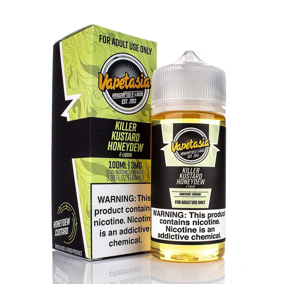 Vapetasia 100mL - Killer Kustard Honeydew 00mg with packaging