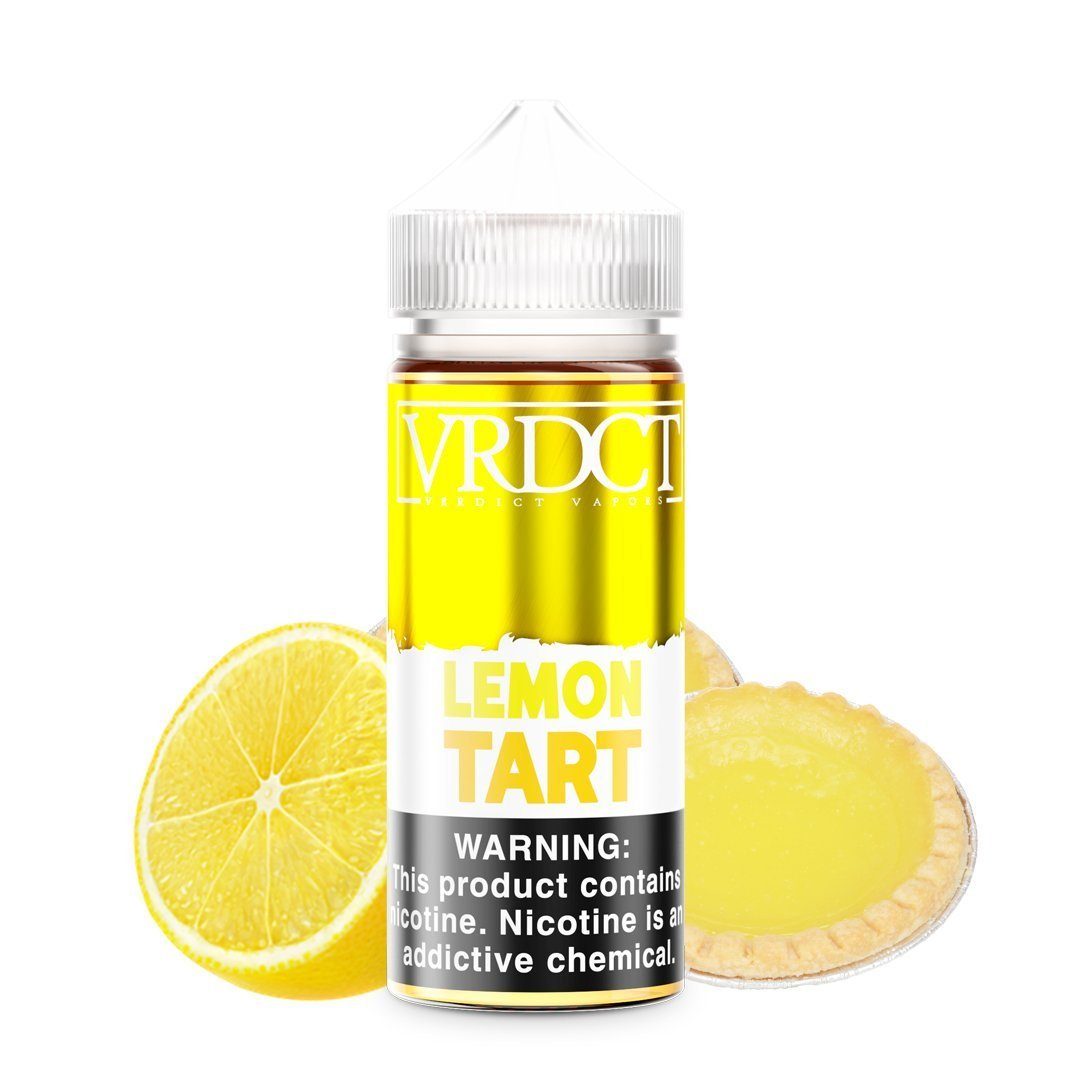 VERDICT | Lemon Tart 100ML eLiquid bottle with background