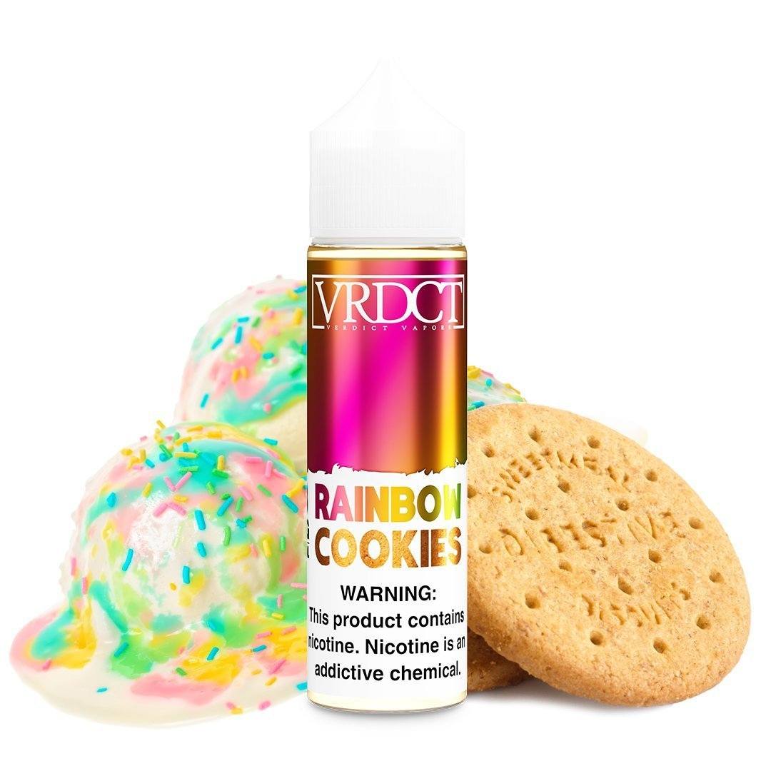 VERDICT | Rainbow Cookies 60ML eLiquid bottle with background