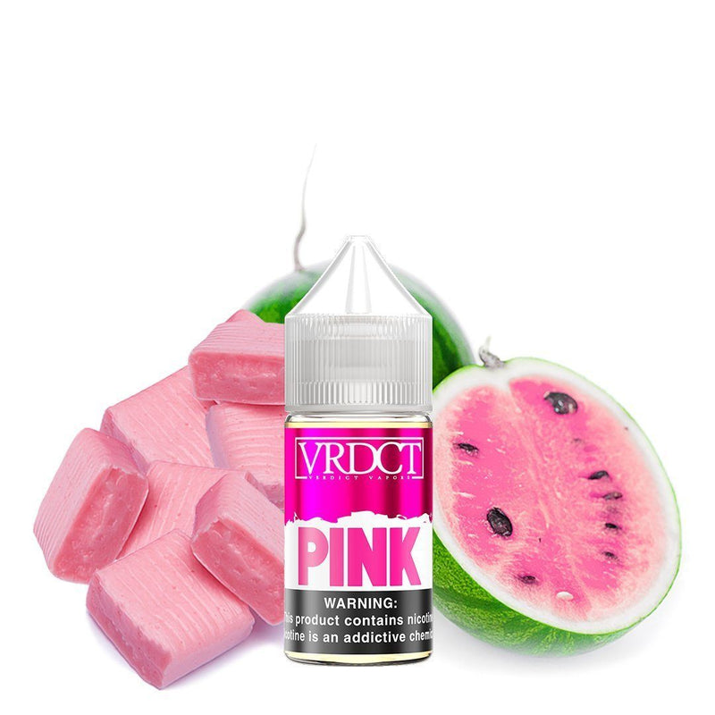Pink by VERDICT SALTS E-Liquid 30ml bottle with background