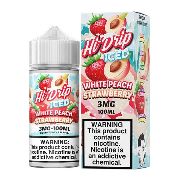 White Peach Strawberry ICED by Hi-Drip E-Juice 100ml with Packaging