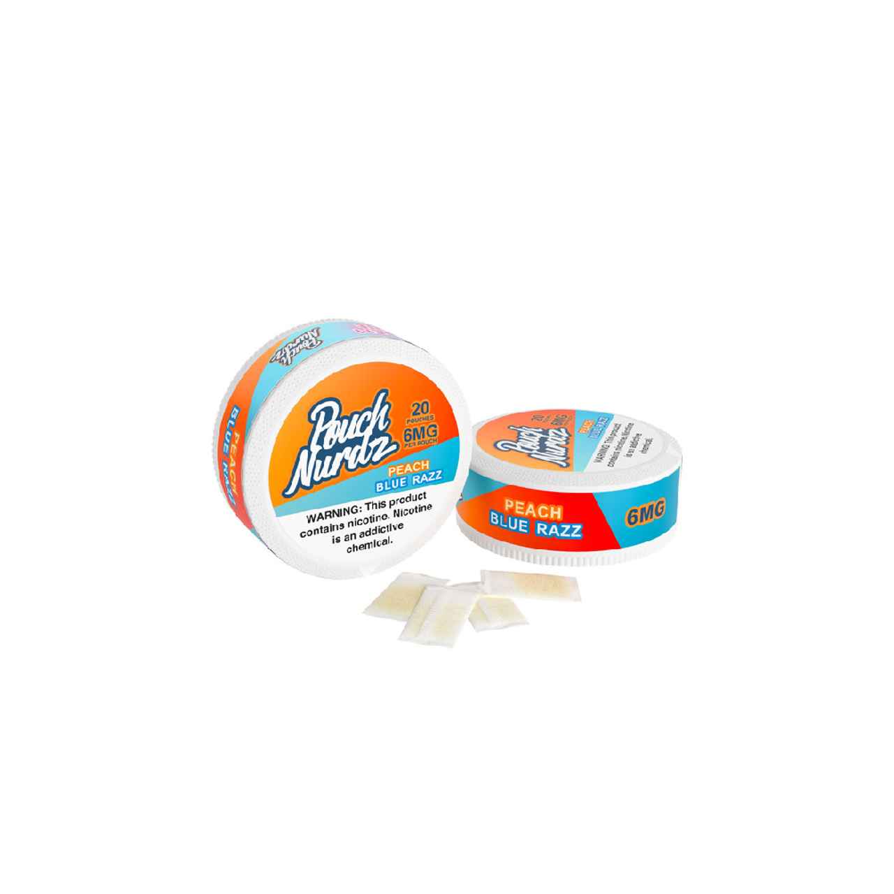 Pouch Nurdz Nicotine Pouch (20pc Can)(5pc Display) Peach Blue Razz