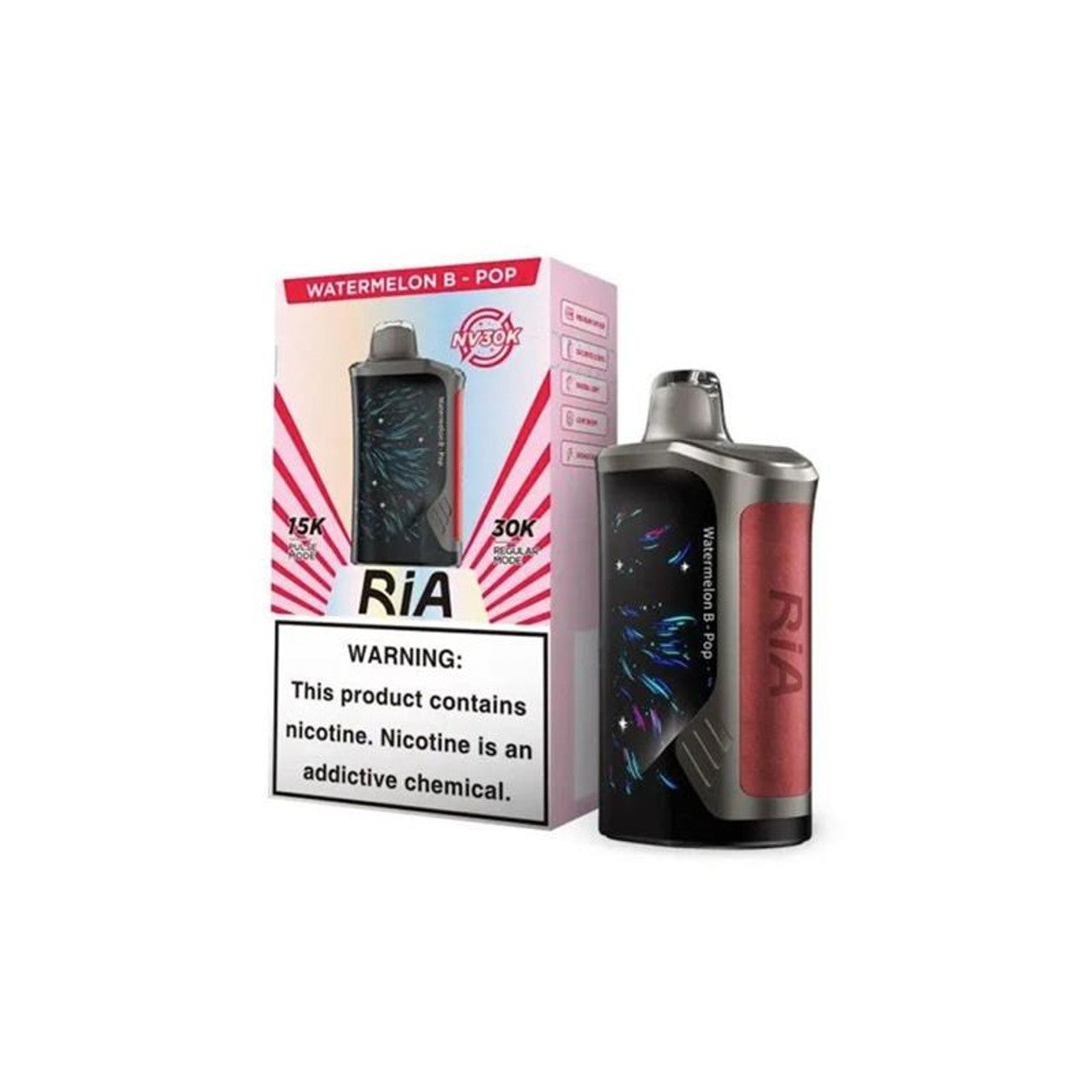 Geek Bar RIA NV30K Disposable Watermelon B-Pop with packaging