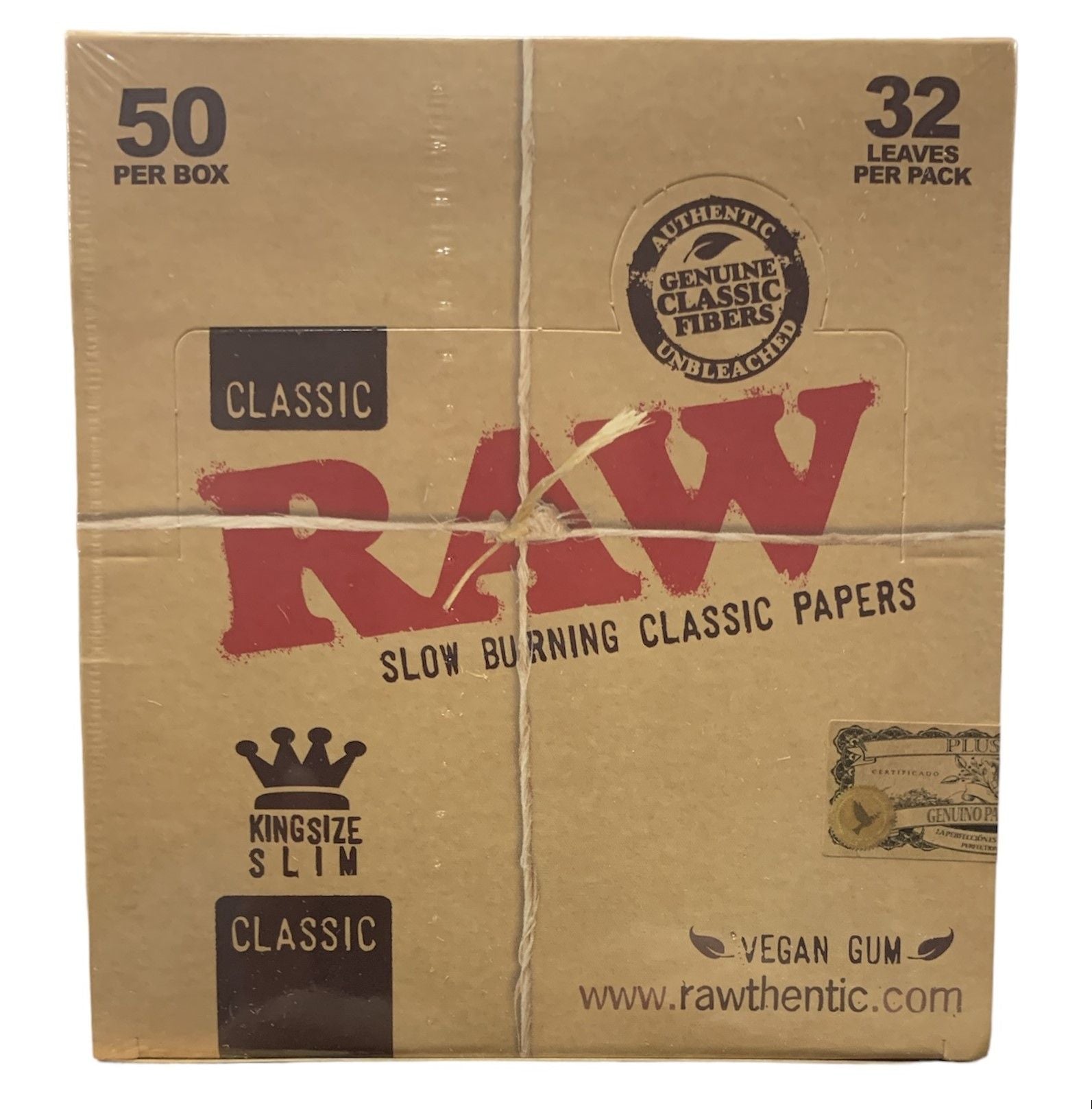 Raw* (DSPLY 50pc)(Wraps) Rolling Papers packaging