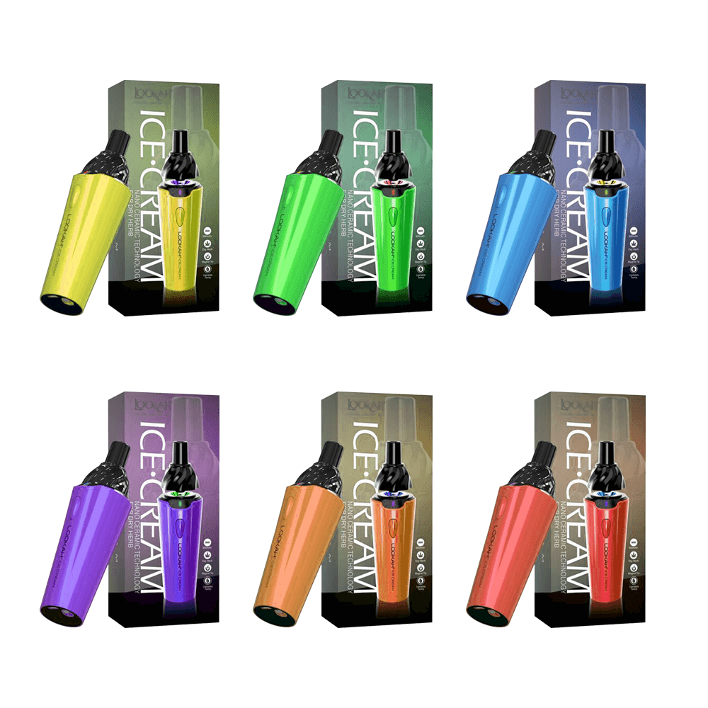 Lookah Icecream Dry Herb Vaporizer | Group Photo with Packaging