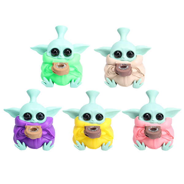 Non branded (Hand Pipe)(1-Pack) SHP12 Baby Yoda Silicone Hand Pipe group photo