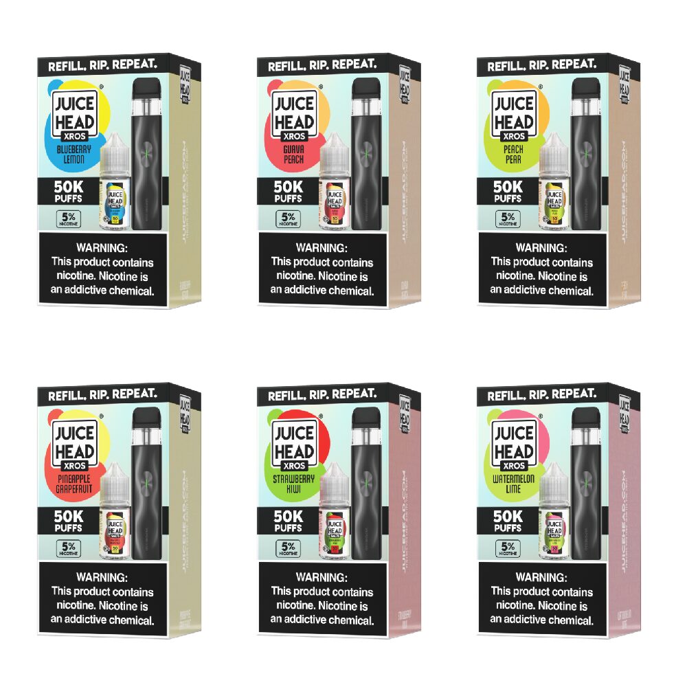 Vaporesso XROS 4 Mini Pod Kit + Juice Head 30mL (Collab Bundle) Group Photo packaging