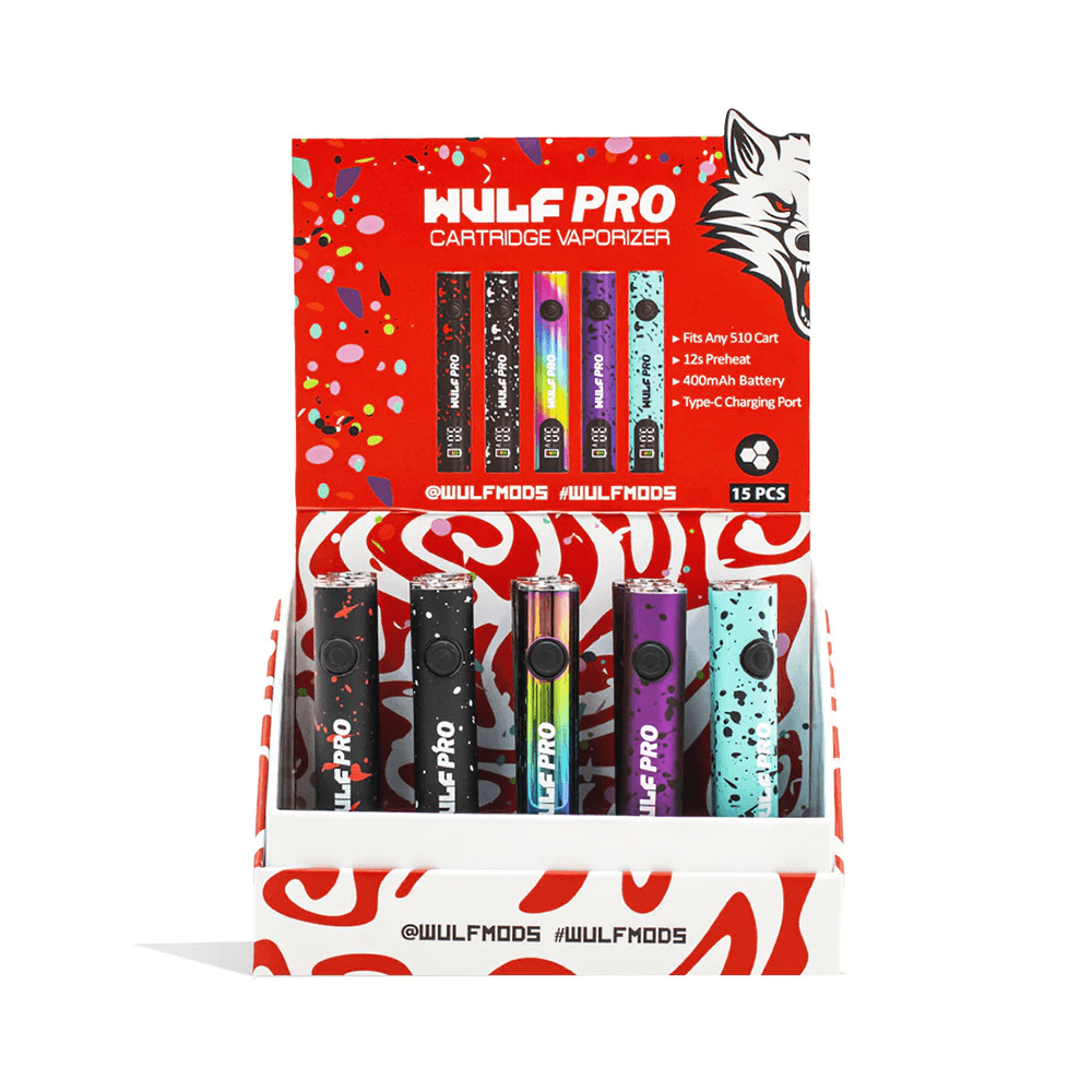 Yocan Wulf Pro 510 Battery Mod – 15pc Display | Mixed Colors with Packaging