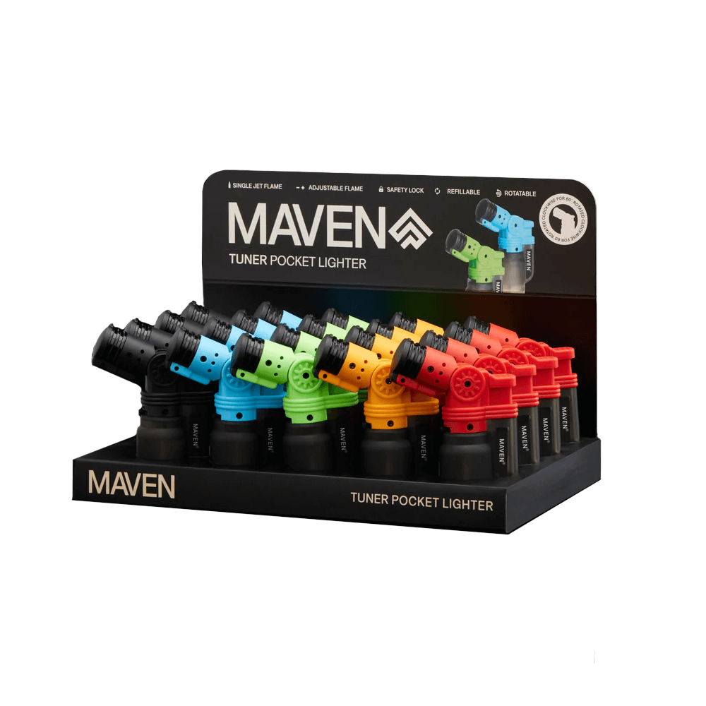Maven Turner Torch Lighter – 20pc Display | Assorted Colors