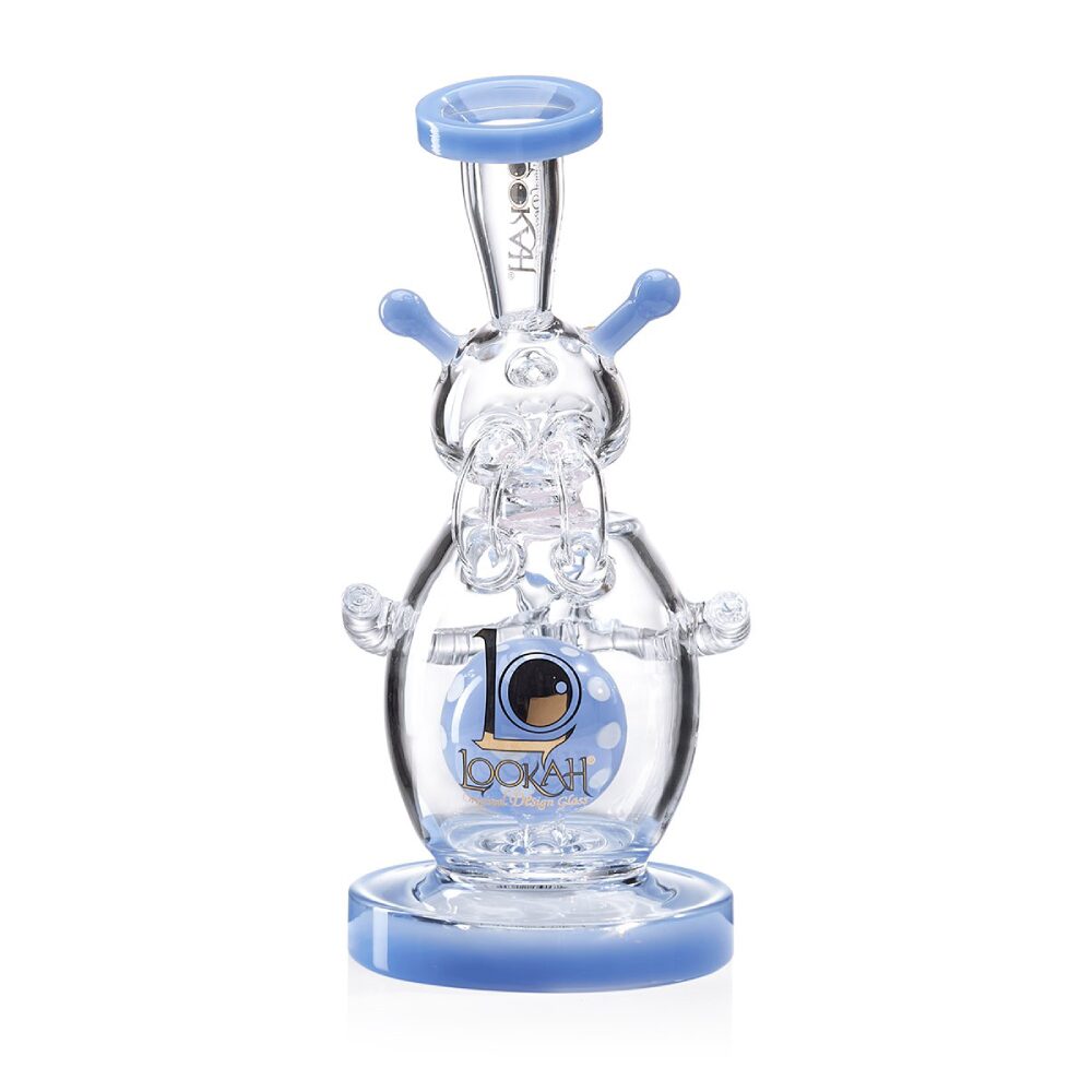 Lookah (Dab Rig) 9″ Recycler Percolator Cosmic Alien Water Pipe Blue