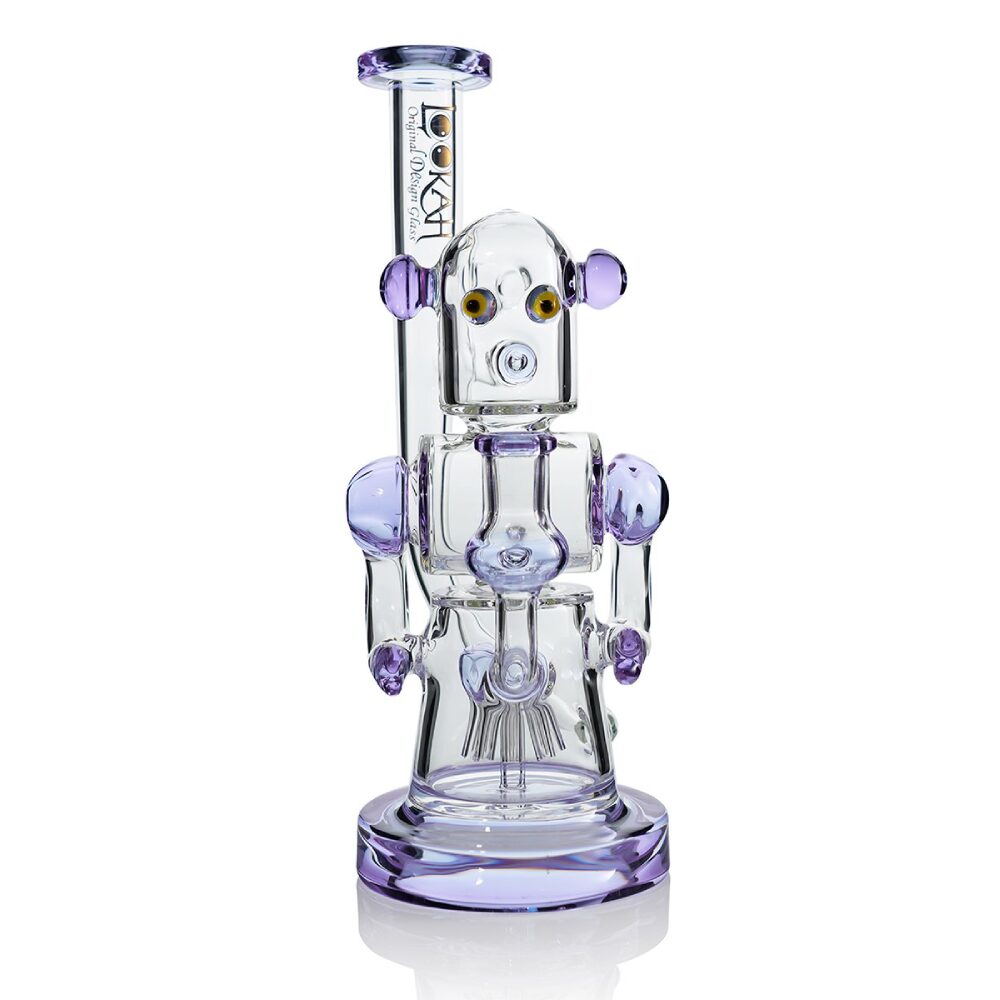 Lookah (Dab Rig) 12″ Recycler Robotic Glass Water Pipe Purple