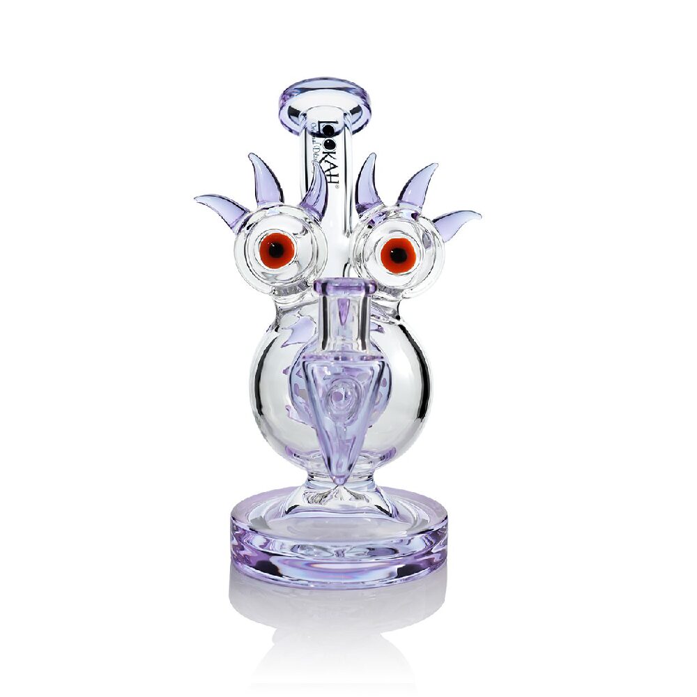Lookah (Dab Rig) 8” Mini Sparkling Red Eyes Alien Water Pipe Purple