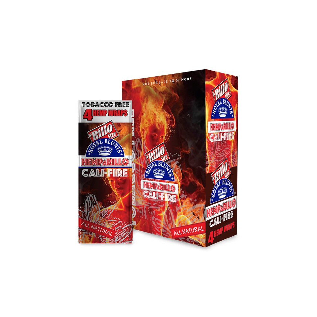 Royal Blunts Hemparillo All Natural (4 Wraps) Cali-Fire with packaging