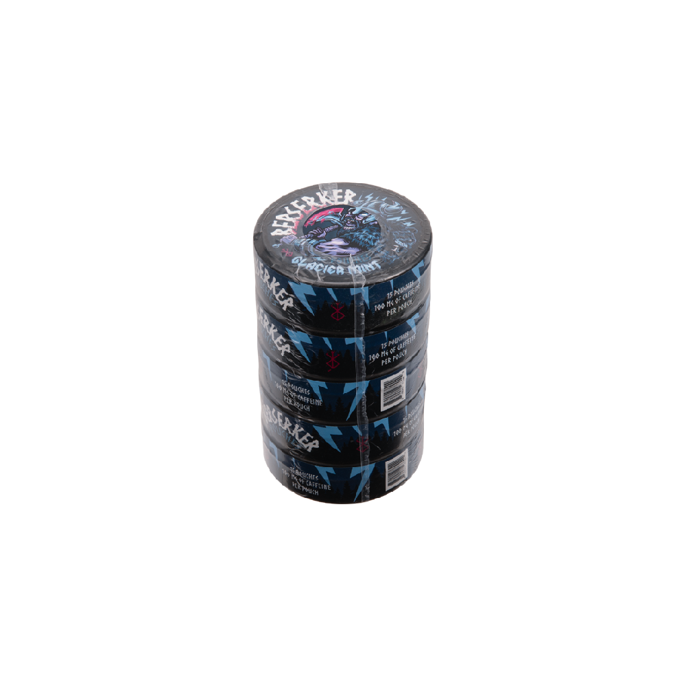 Berserker (Caffeine Pouch)(15pc Can)(5pc Display) Glacier Mint