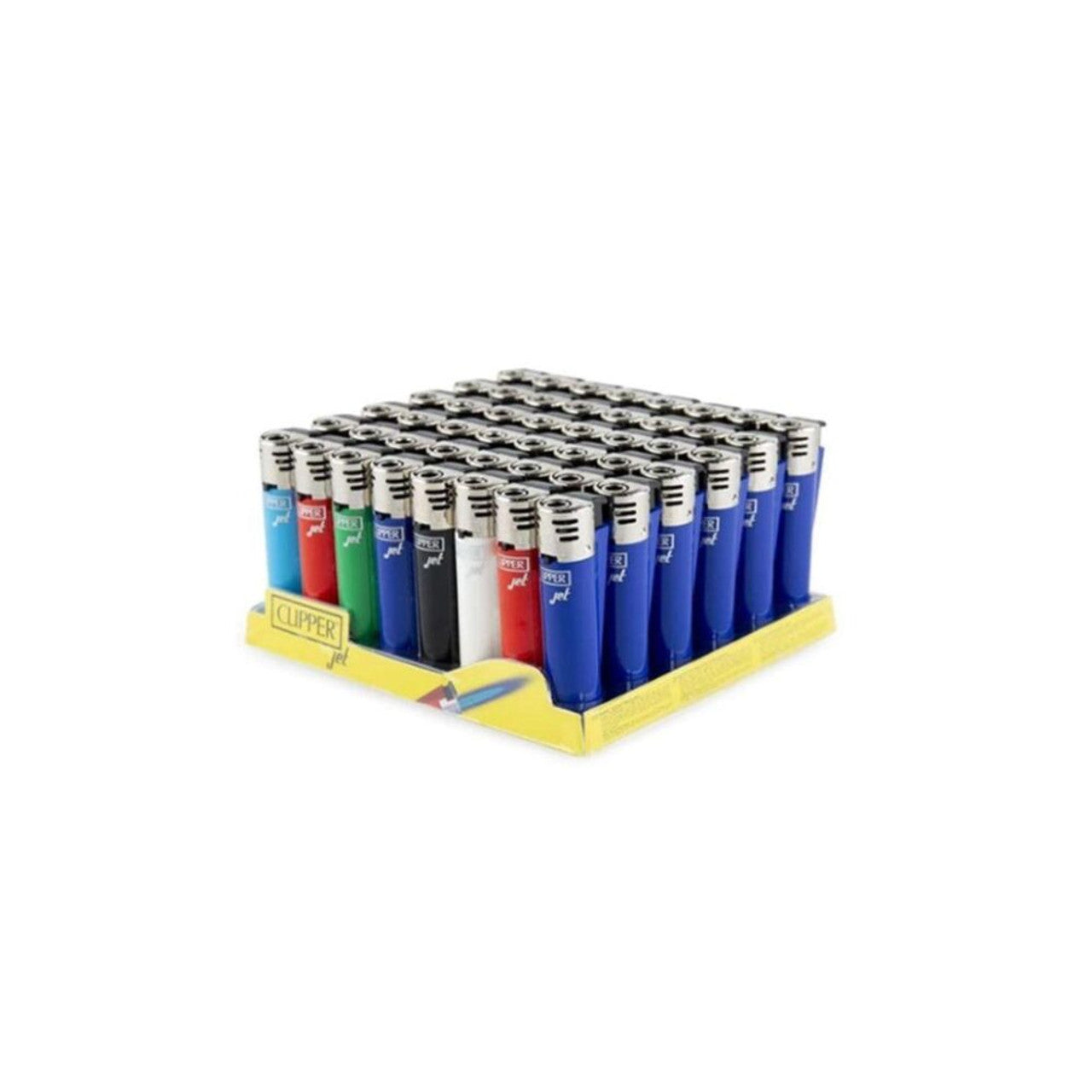 Clipper (DSPLY 48pc)(Lighter) CMKJ11 Jet Flame Solid Assorted Color