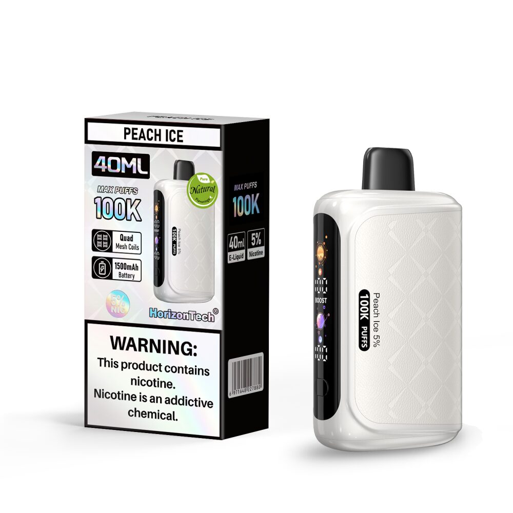 Horizon 100K Disposable Peach Ice with packaging