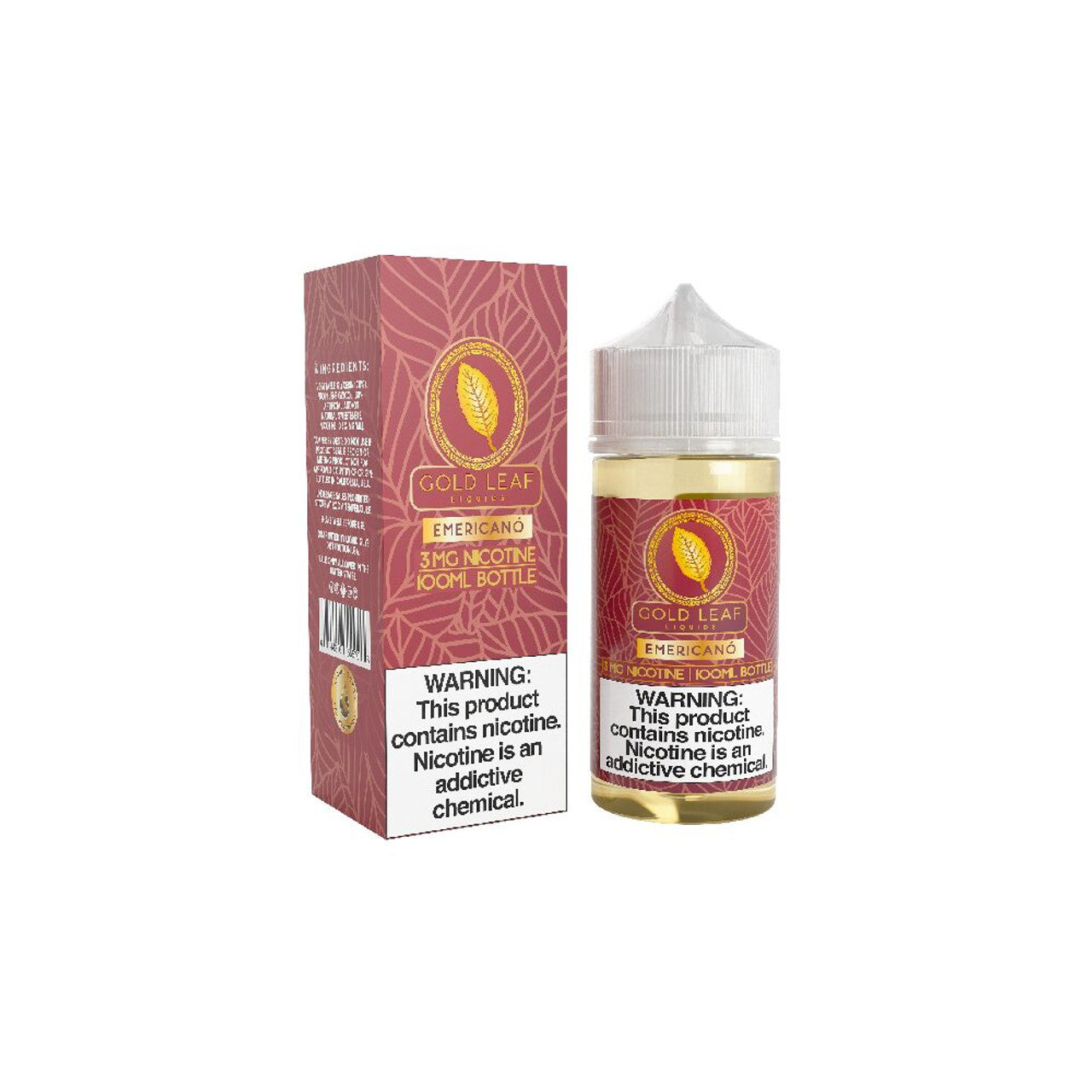 Emericano Gold Leaf 100mL Bottle with packaging