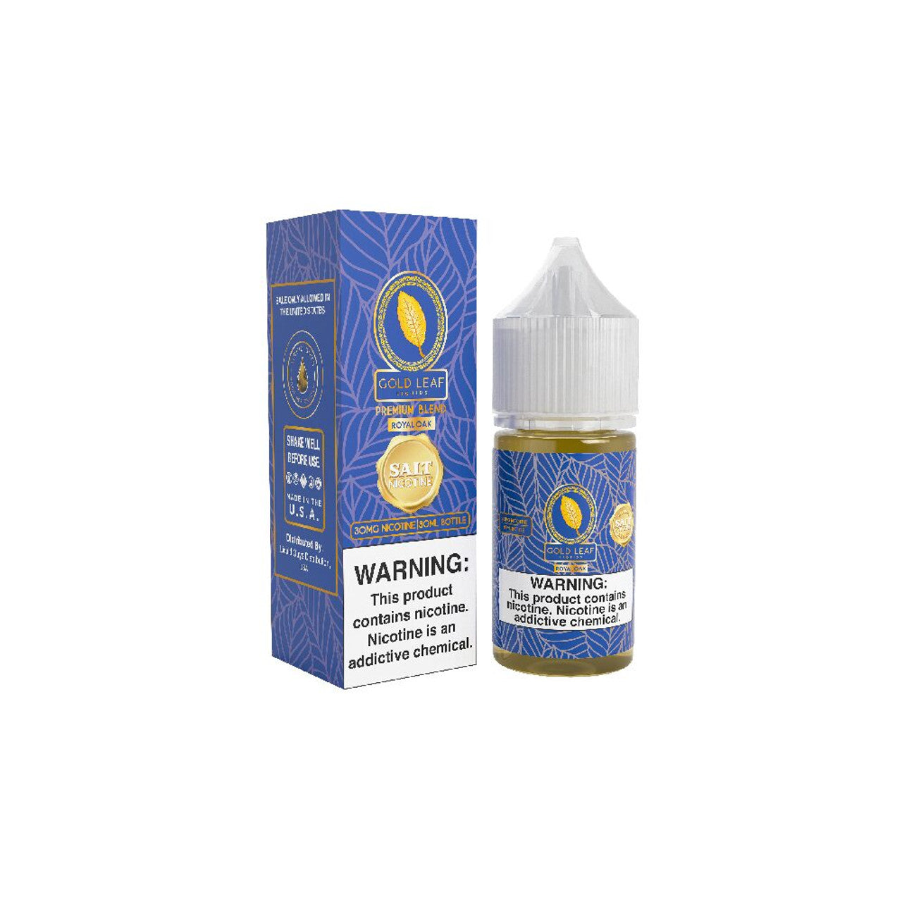 Royal Oak Gold Leaf Salts 30mL Bottle with packaging