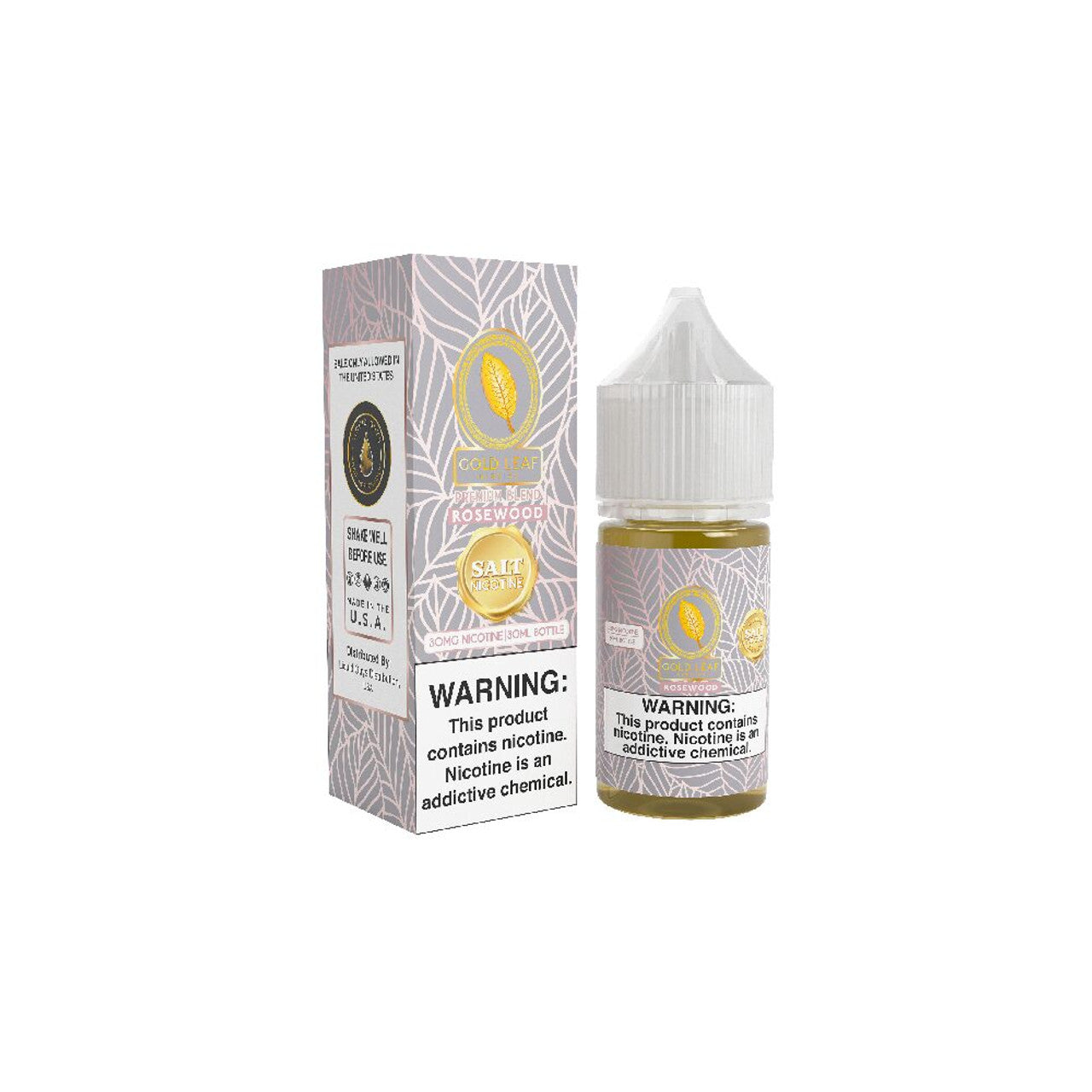 Rosewood Gold Leaf Salts 30mL Bottle with packaging