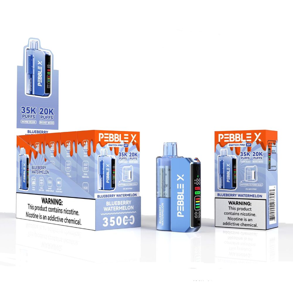 Pebble X 35K Disposable + Power Dock Blueberry Watermelon with packaging