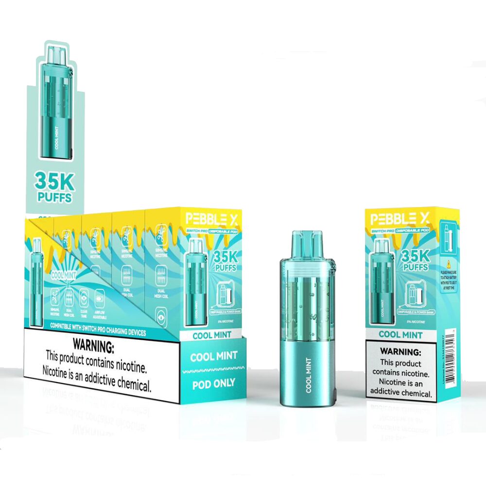 Pebble X 35K Disposable POD Cool Mint with packaging