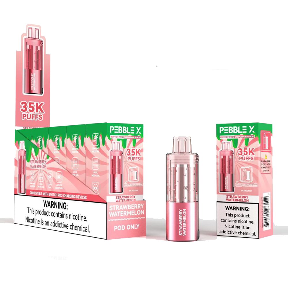 Pebble X 35K Disposable POD Strawberry Watermelon with packaging
