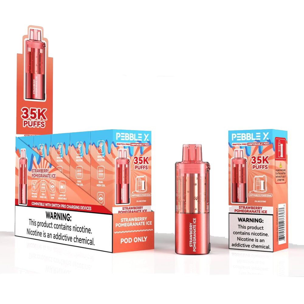 Pebble X 35K Disposable POD Group photo with packaging