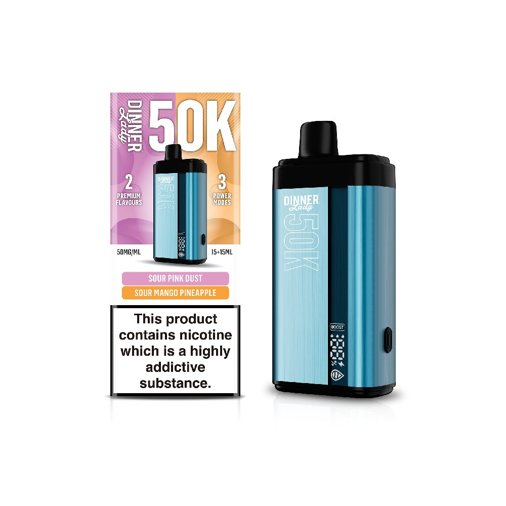 Dinner Lady 50K Disposable 15 mL Sour Pink Dust + 15mL Sour Mango Pineapple with packaging