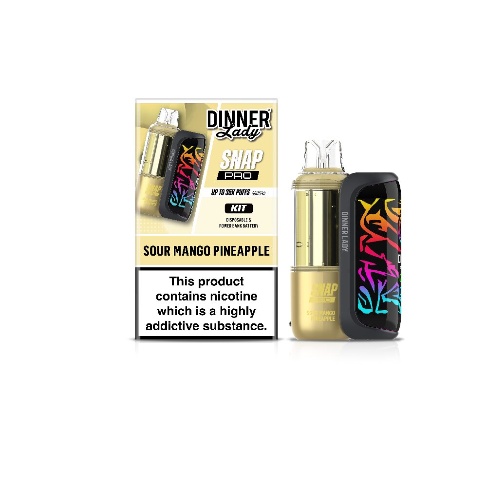 Dinner Lady Snap Pro 35K Disposable (Dispo + Power Dock) Sour Mango Pineapple with packaging