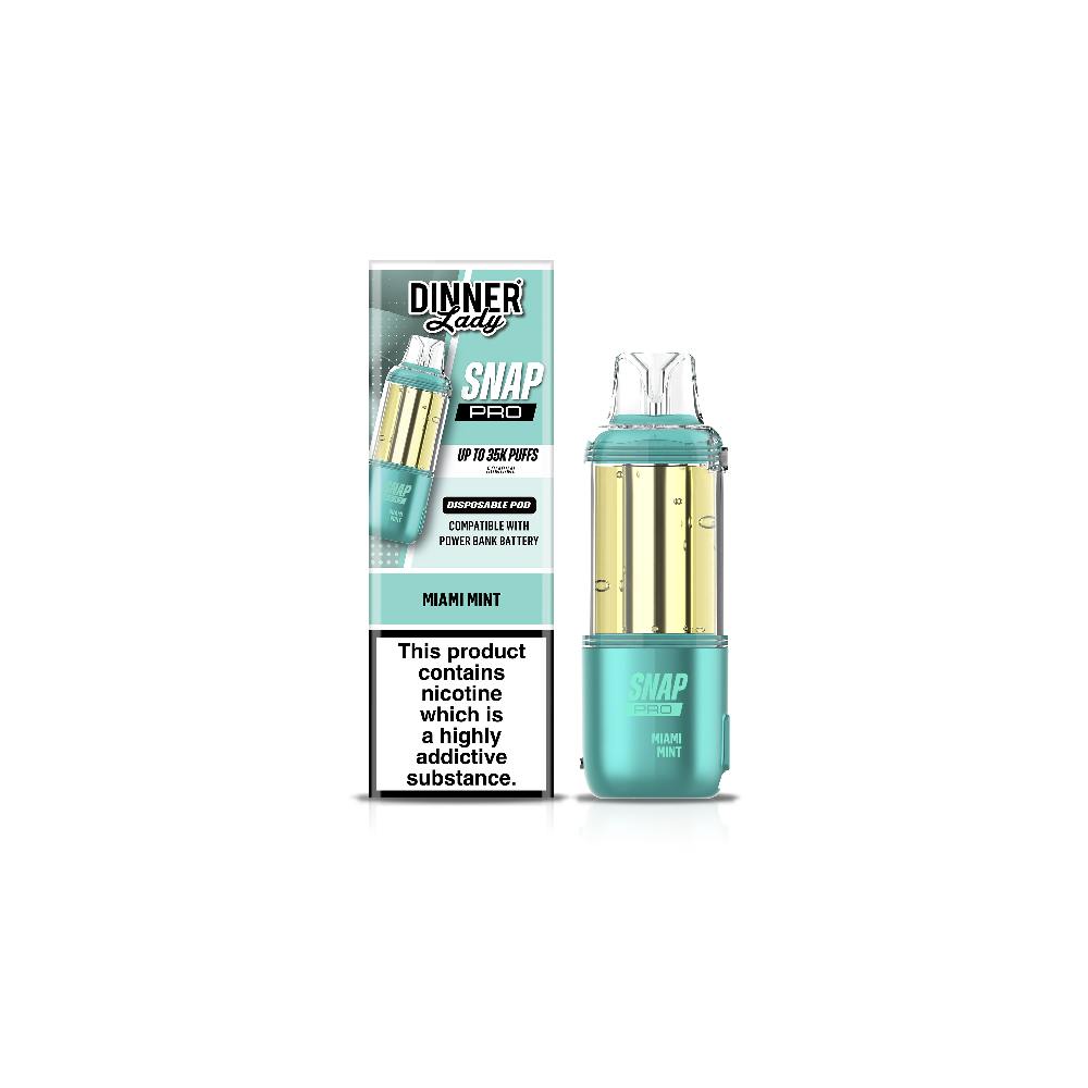 Dinner Lady Snap Pro 35K Disposable Pod Miami Mint with packaging