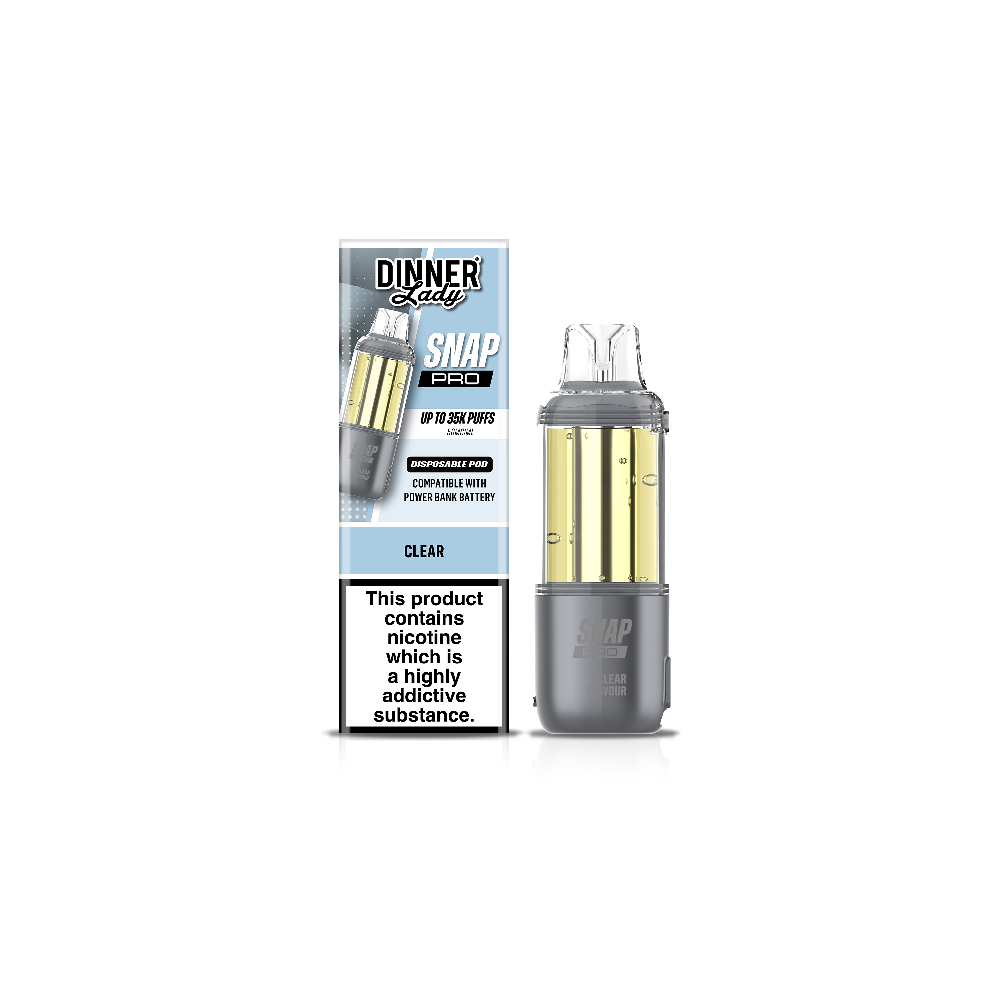 Dinner Lady Snap Pro 35K Disposable Pod Clear with packaging
