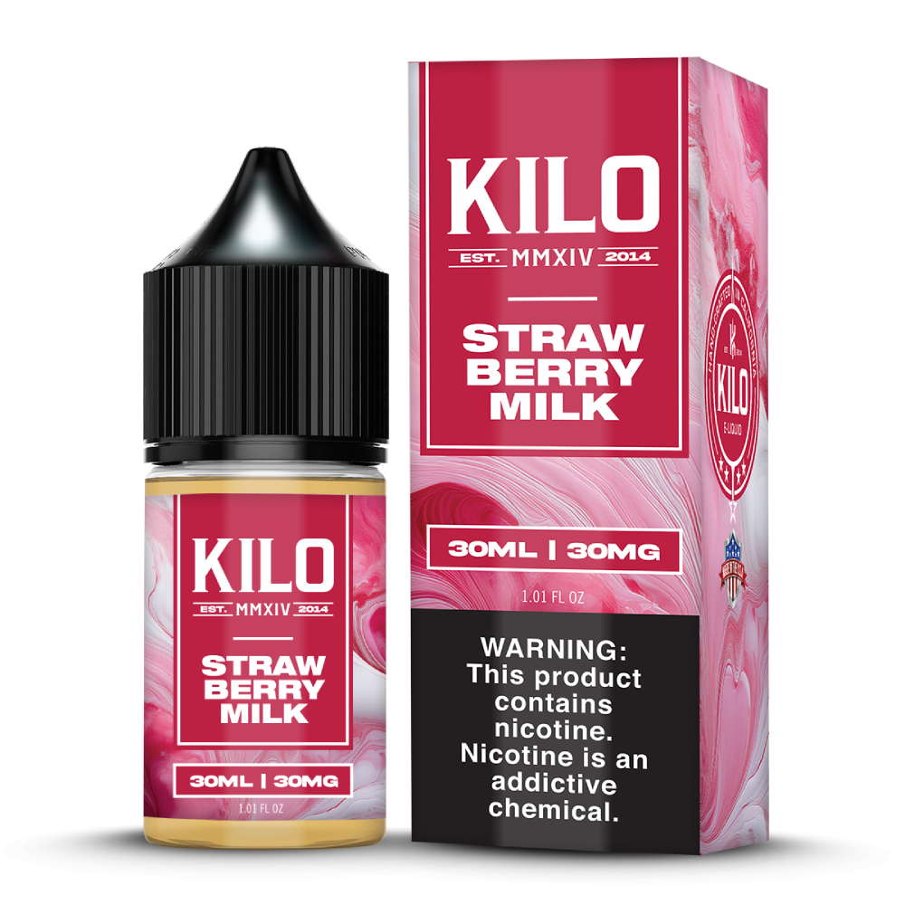 Strawberry Milk KILO Salts 30mL with packaging