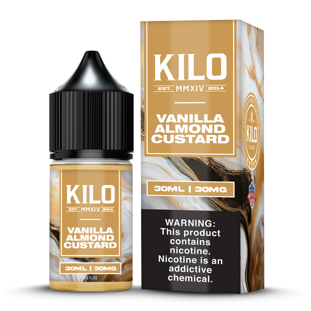 Vanilla Almond Custard KILO Salts 30mL with packaging