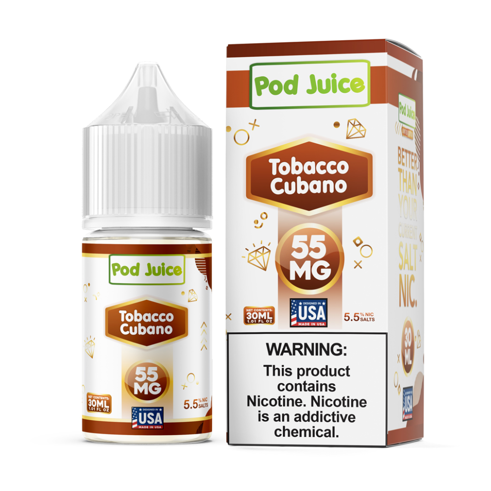 Tobacco Cubano Pod Juice TFN Salts 30mL with packaging