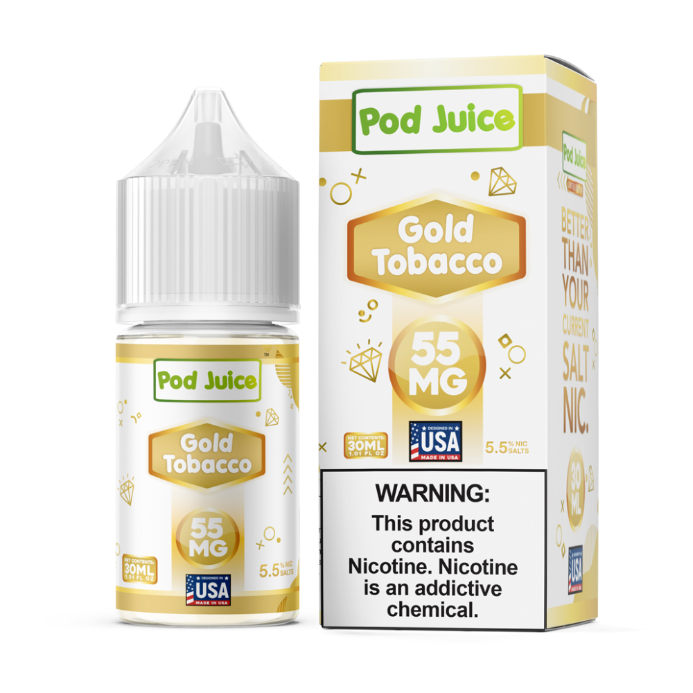 Gold Tobacco Pod Juice TFN Salts 30mL with packaging