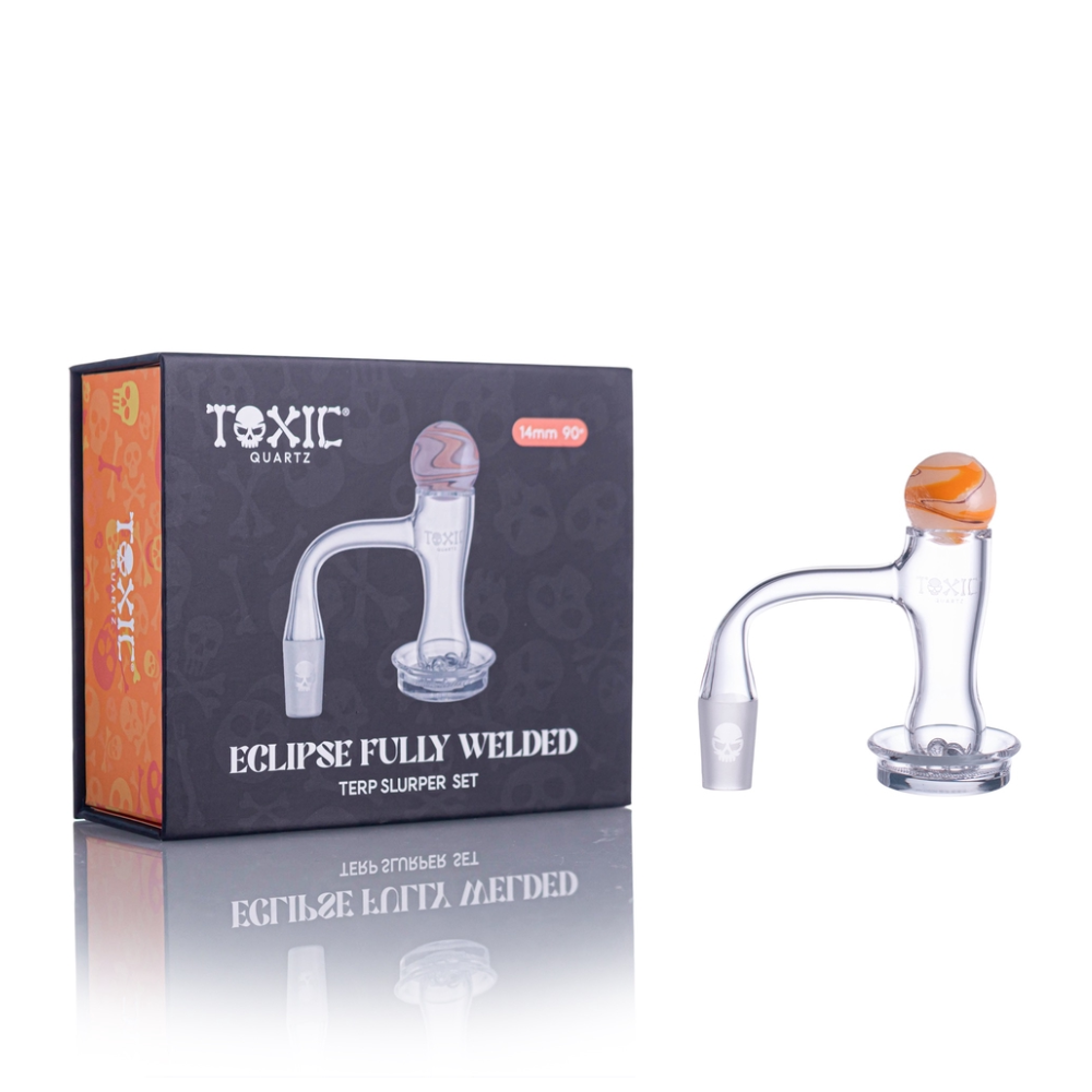 MKGlass TXQB17 Toxic 14MM 90° Eclipse Fully Welded Terp Slurper Set with packaging